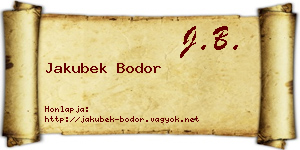 Jakubek Bodor névjegykártya